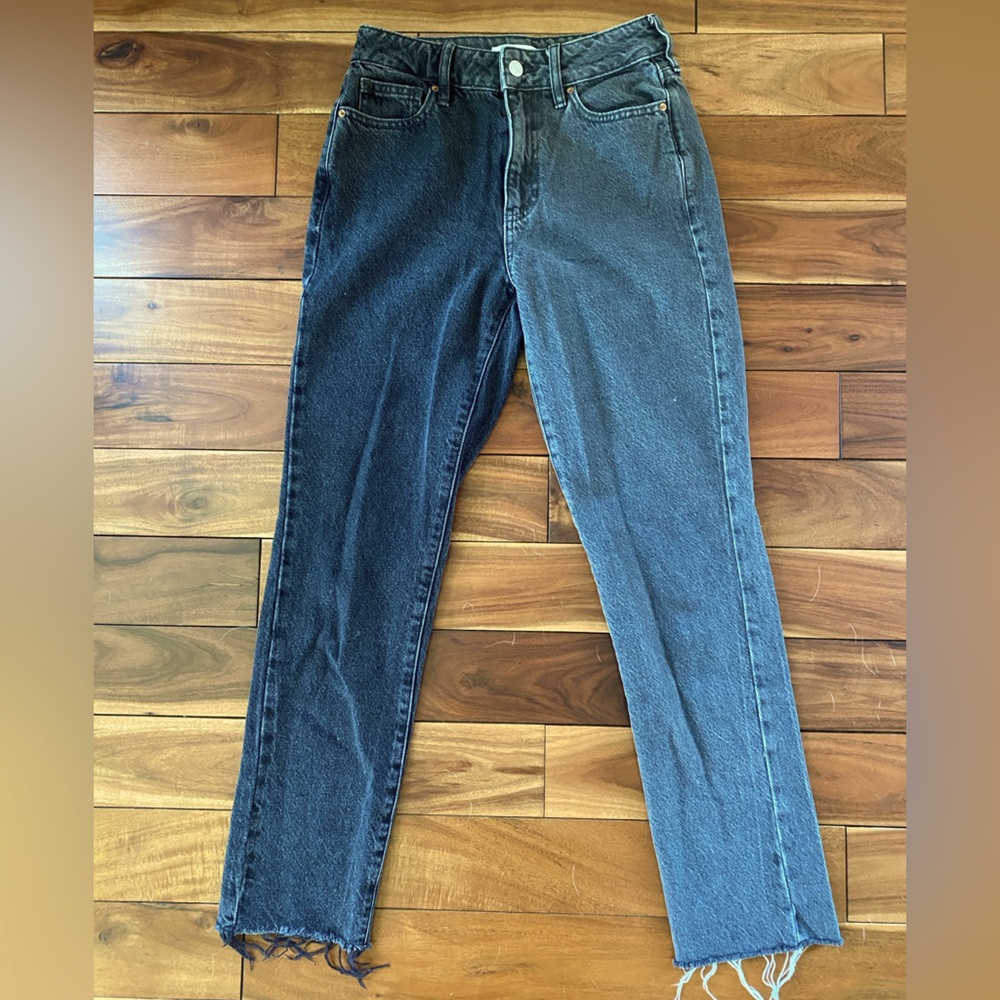 Pack sun, black two toned jeans